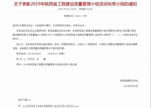 陜煤建設(shè)澄合分公司雙獲省級工程建設(shè)質(zhì)量QC成果二等獎
