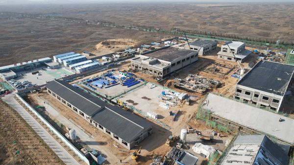 建設(shè)集團榆林市西沙7萬噸水廠項目 戰(zhàn)嚴(yán)寒  搶工期  全力推進項目建設(shè)