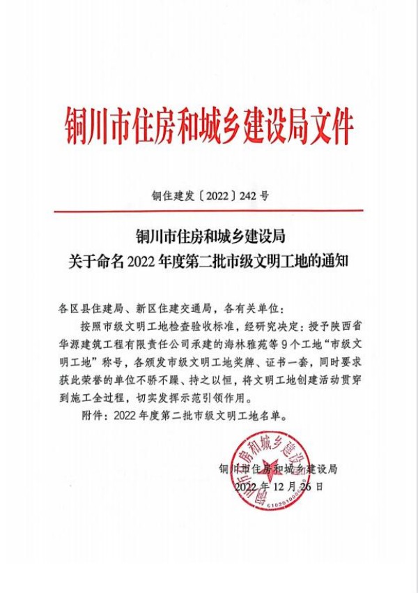 陜煤建設(shè)咸陽分公司承建的銅川福利院項(xiàng)目榮獲“市級文明工地”稱號(hào)