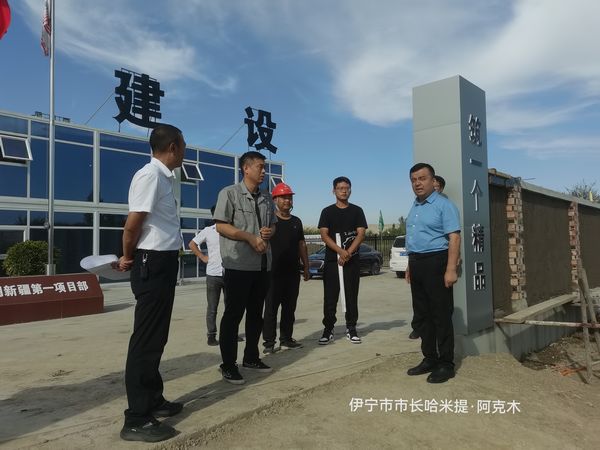 伊寧市委副書記、政府黨組書記、市長哈米提?阿克木蒞臨陜煤建設天工公司承建的煤炭儲運中心基地建設項目檢查指導工作