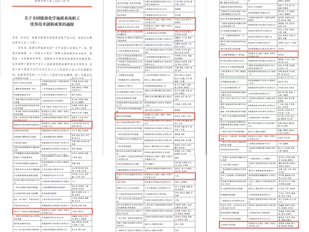 喜報！陜煤建設(shè)礦建三公司九項“五小”成果斬獲全國級榮譽